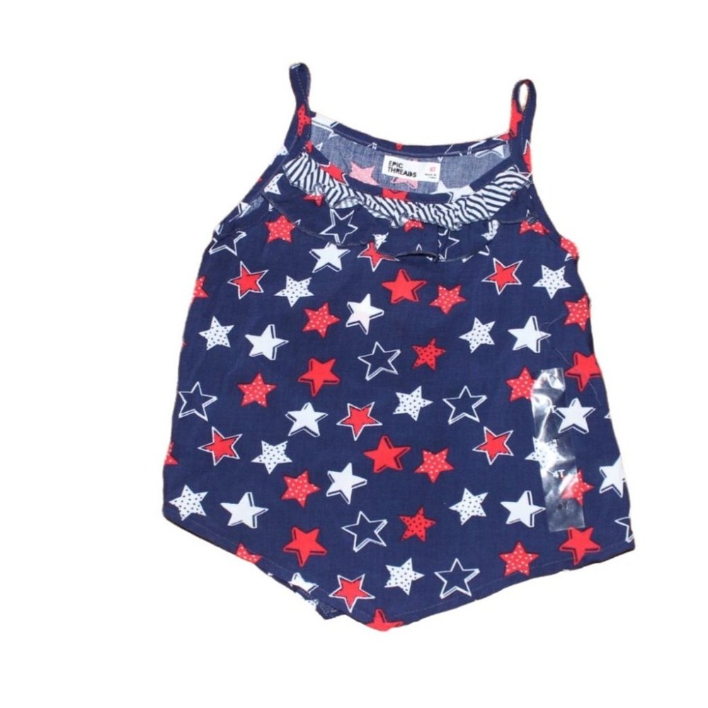 Epic Threads Girls Light Weight Tank Top-Stars-Blue-Size 4T-NWT